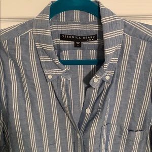 Veronica Beard Navy/White button down Small